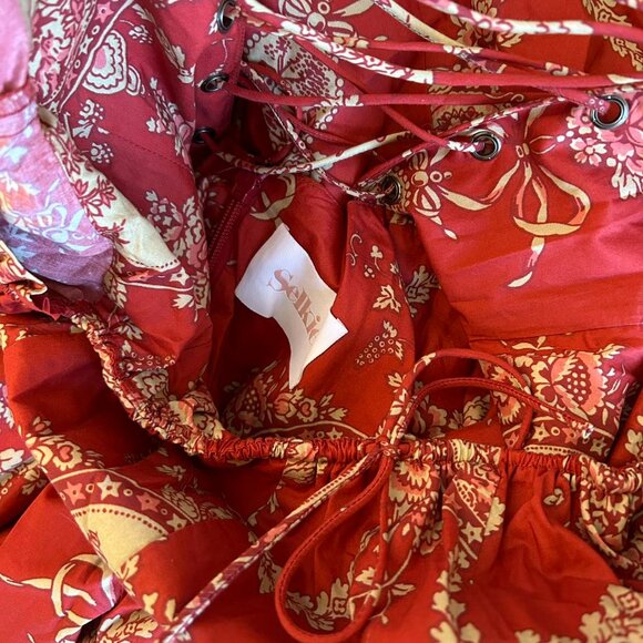 NEW Selkie The Ornament Foxglove Midi Dress Cotton Floral - Picture 9 of 12